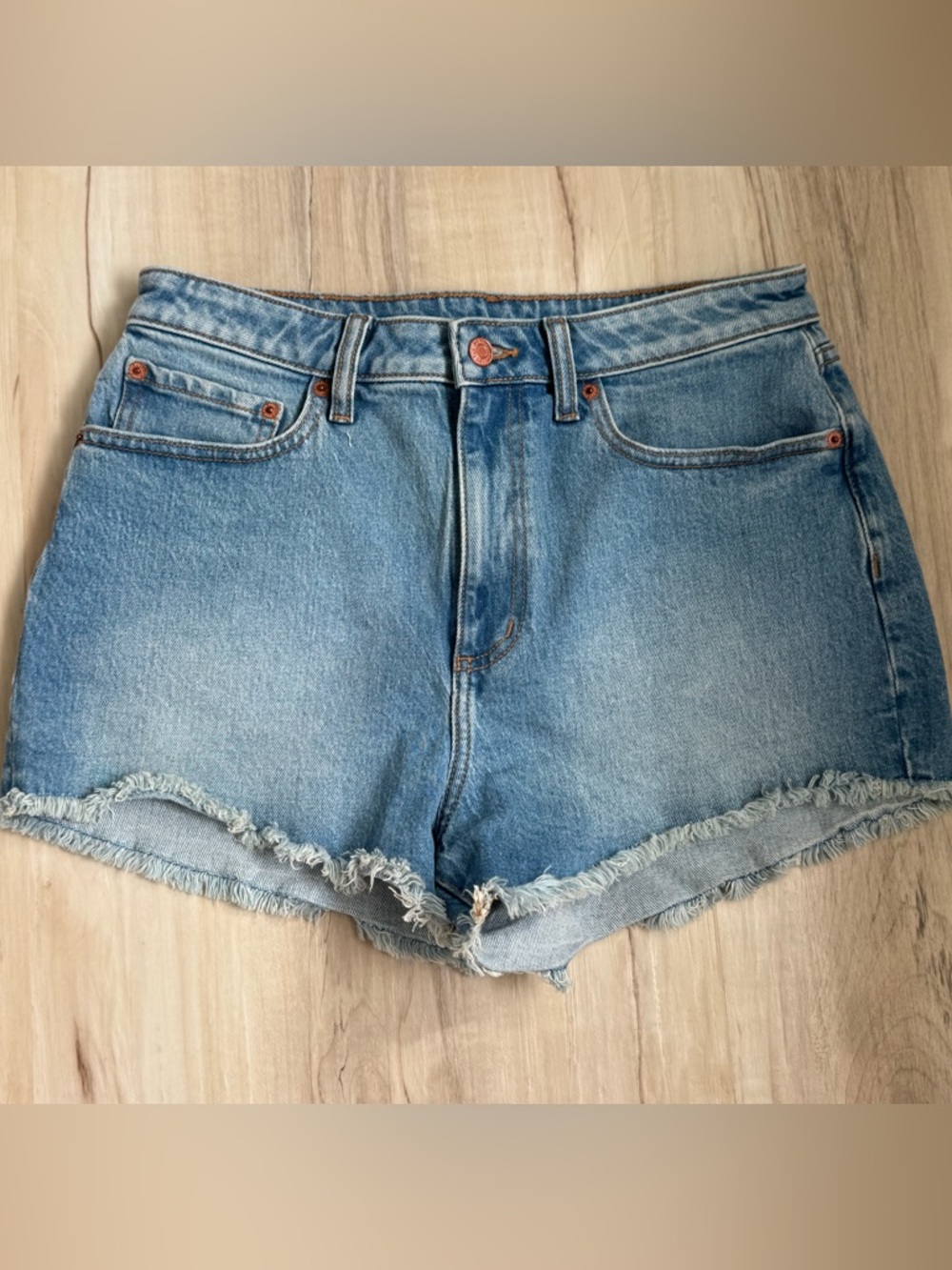PINK Victoria's Secret Light Blue Distressed Denim Shorts